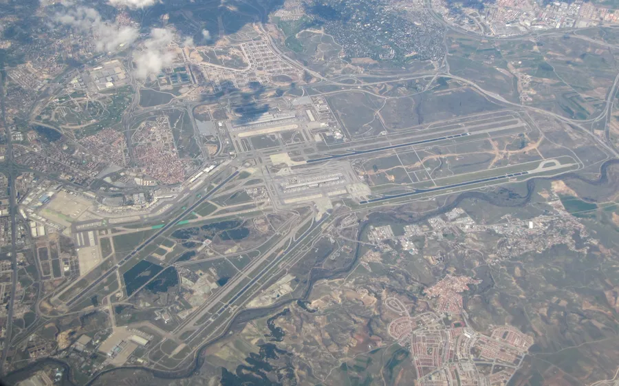 Aerial view of Madrid-Barajas airport