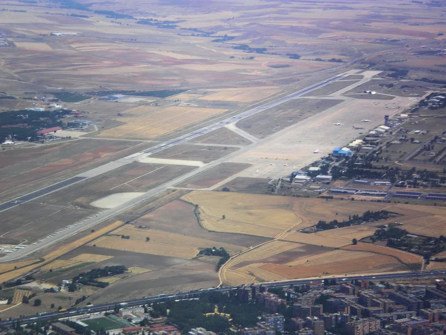 Aerial view of Torrejón air base, Spain